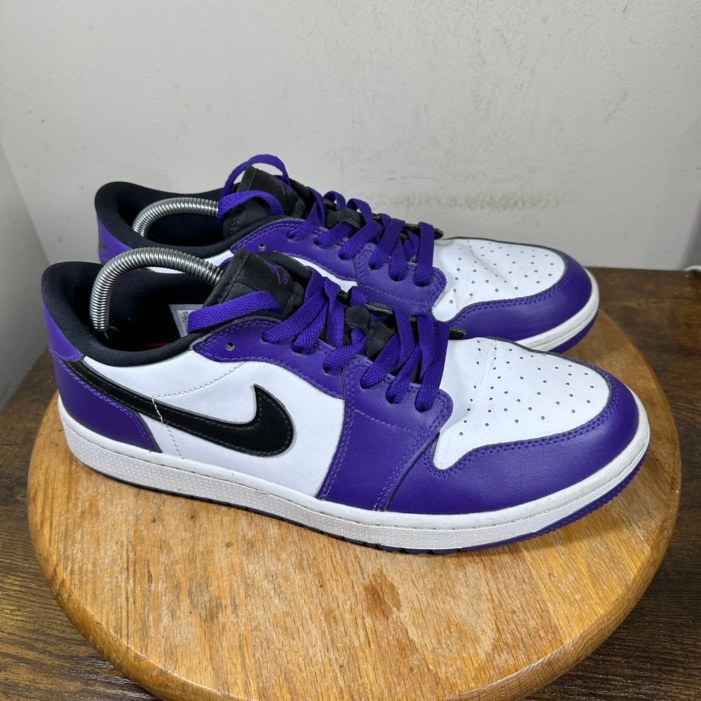 Jordan 1 Low Golf Court Purple White Black Mens Size 11 DD9315-105